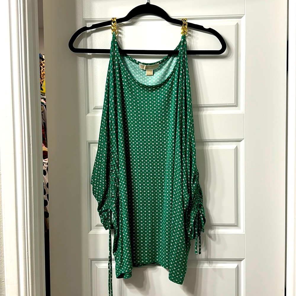 Michael Kors Green/White Blouse- XL